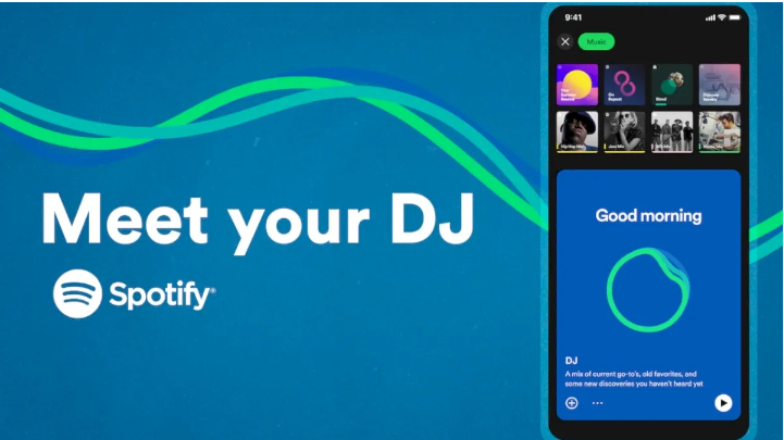 Capa Spotify com tema "seja seu próprio DJ". Personalização por AI.